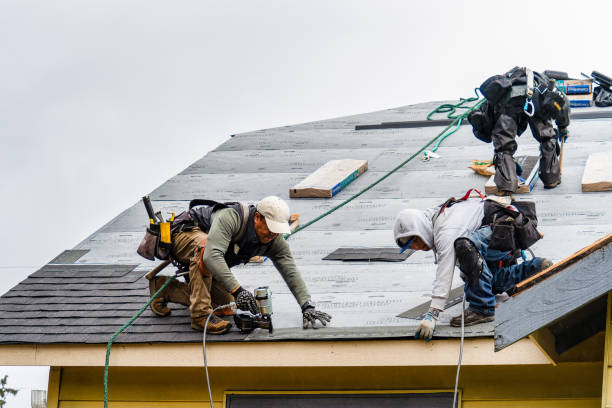 Professional Gutter Installation technician working in Dale, IN